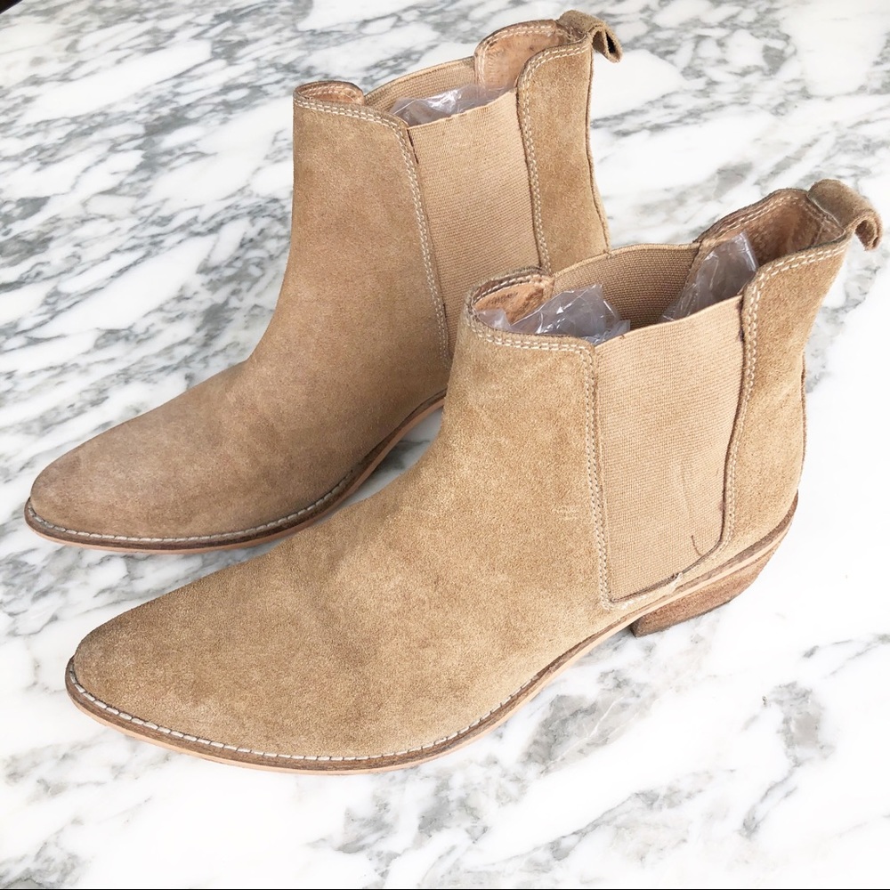 Urban Outfitters Tan Suede Ankle Booties